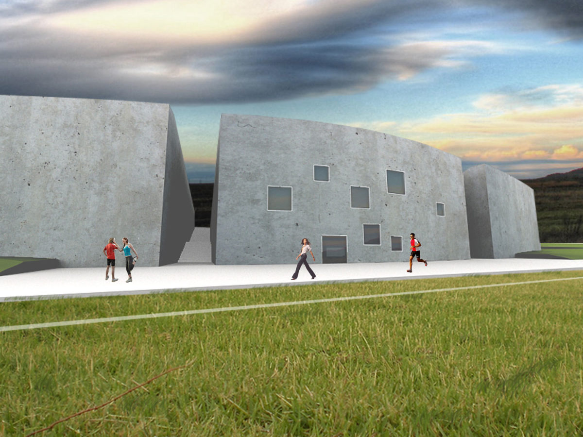 Proyecto de arquitectura. Vestuarios y campo de fútbol de Finestrat
