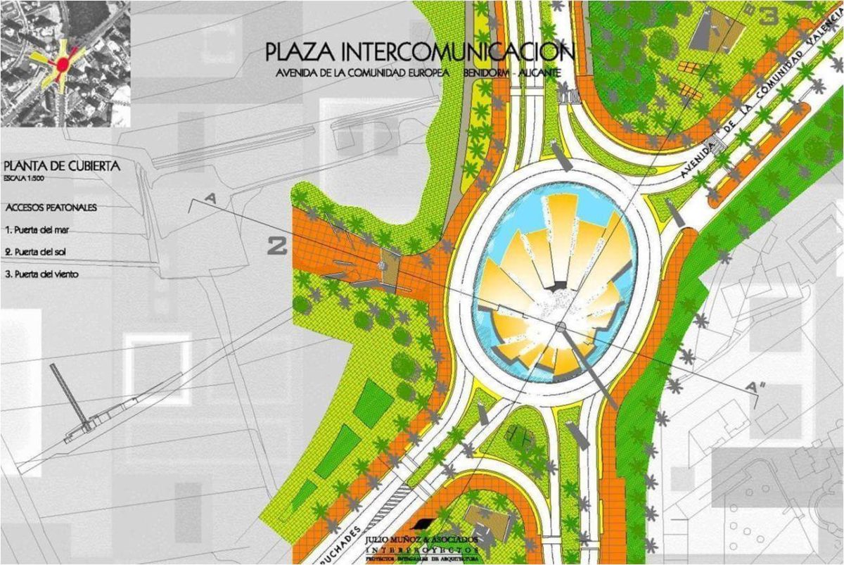 Proyecto de urbanismo plaza Intercomunicación Benidorm