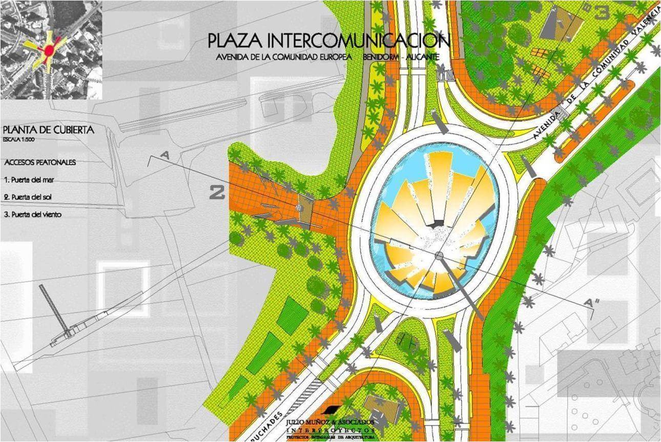 Proyecto de urbanismo plaza Intercomunicación Benidorm