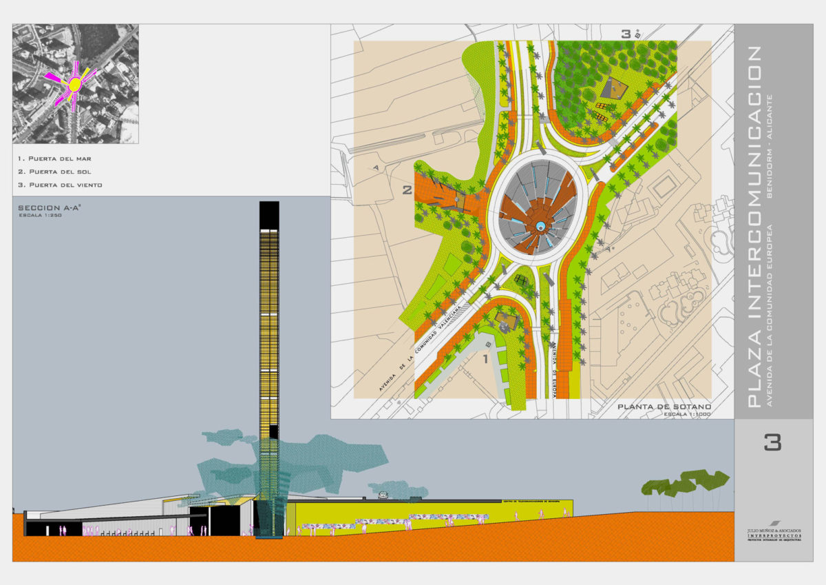 Proyecto de urbanismo plaza Intercomunicación Benidorm